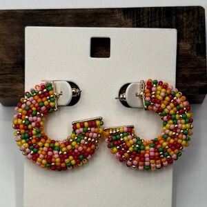 🚨3 for $15🚨 Colorful Beaded Hoop Earrings